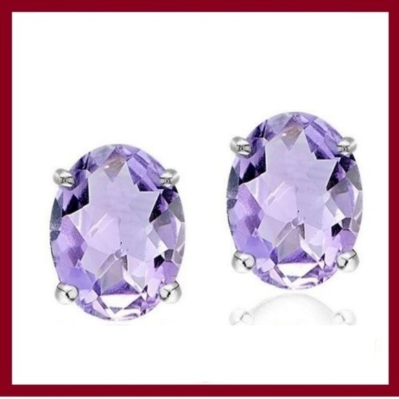 Jewelry - Amethyst Sterling Silver Stud Earrings